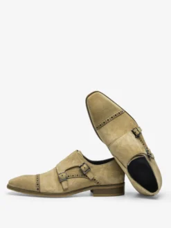 Mocassins à boucle en cuir suédé pour homme