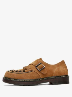 Mocassins à boucle et bout rond en daim pour homme