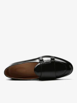 Mocassins à boucle et bout rond en cuir synthétique pour homme