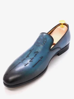 Mocassins à bout rond en cuir de vache pour hommes