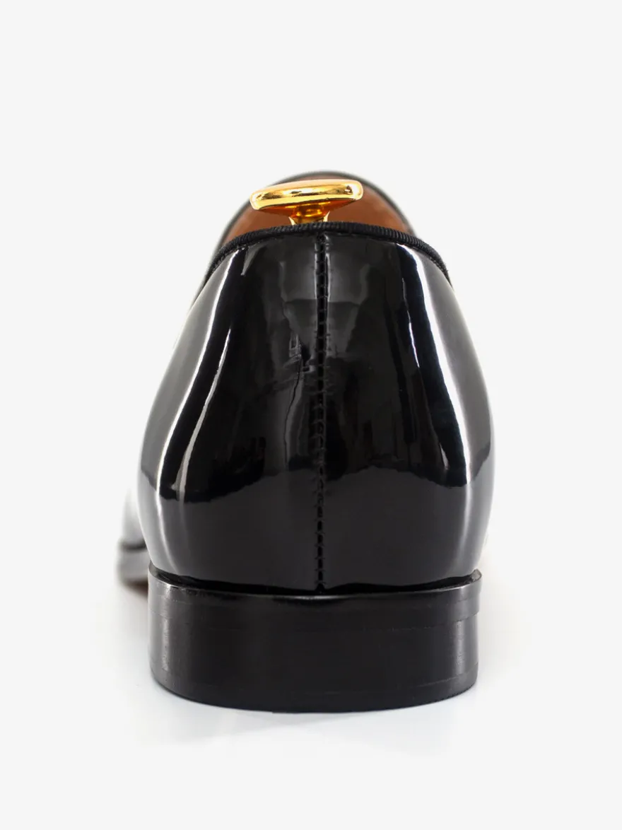 Mocassins Chaussures de Mariage Soirée hommes à bout rond et tige en PU verni
