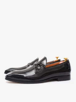 Mocassins Chaussures de Mariage Soirée hommes à bout rond et tige en PU verni