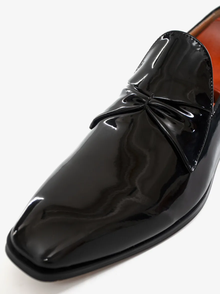 Mocassins Chaussures de Mariage Soirée hommes à bout rond et tige en PU verni