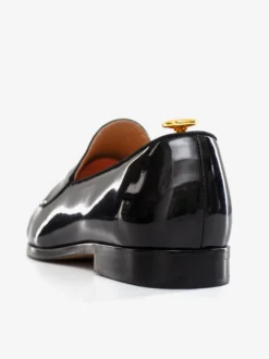 Mocassins Chaussures de Mariage Soirée hommes à bout rond et tige en PU verni