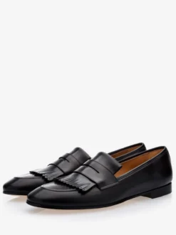Mocassins Chaussures de Mariage Soirée Homme avec Bout Rond Unicolore