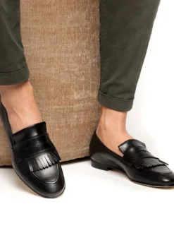 Mocassins Chaussures de Mariage Soirée Homme avec Bout Rond Unicolore