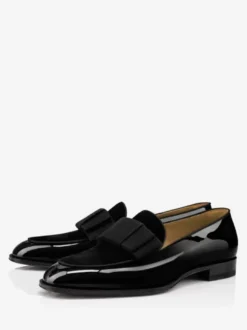 Mocassins Chaussures de Mariage Soirée hommes bout rond tige en PU verni