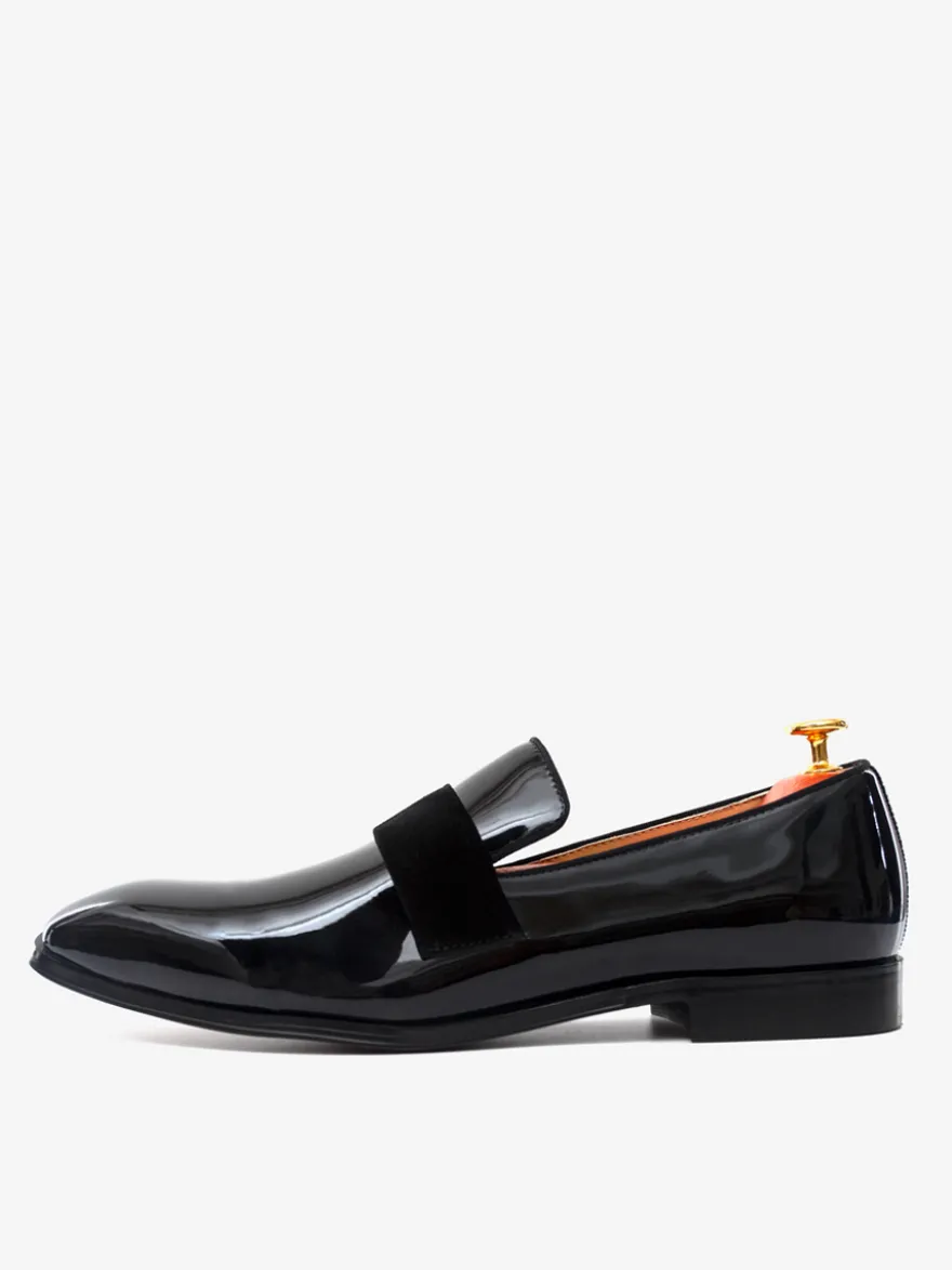 Mocassins Chaussures de Mariage Soirée hommes avec dessus en PU verni
