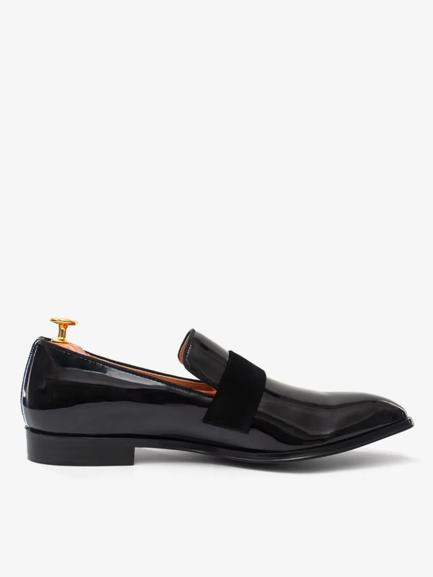 Mocassins Chaussures de Mariage Soirée hommes avec dessus en PU verni