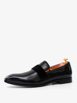Mocassins Chaussures de Mariage Soirée hommes avec dessus en PU verni