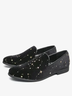 Mocassins classiques à enfiler pour hommes chaussures noires de style décontracté chaussures pointues en daim de haute qualité avec broderie étoile