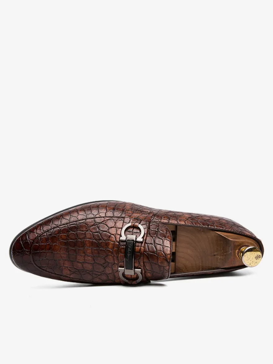 Mocassins décontractés à bout rond pour hommes chaussures en cuir