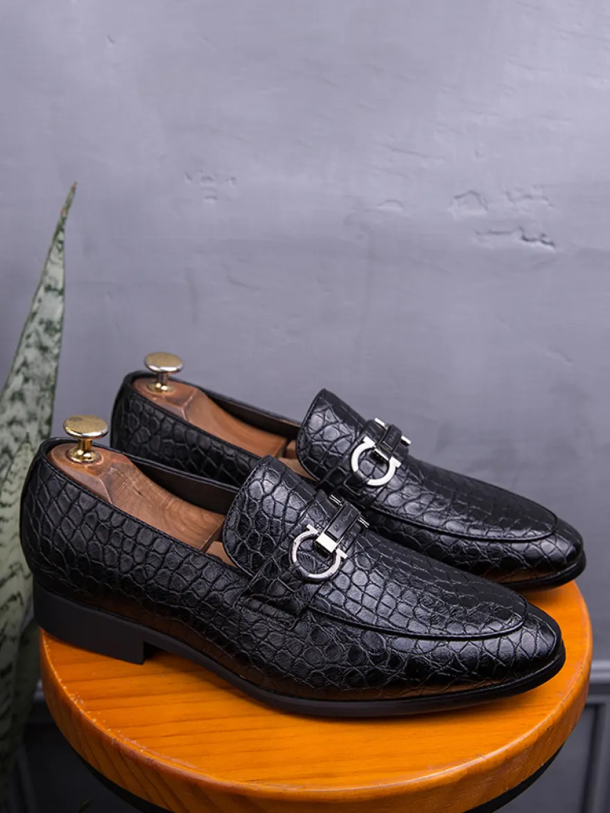 Mocassins décontractés à bout rond pour hommes chaussures en cuir