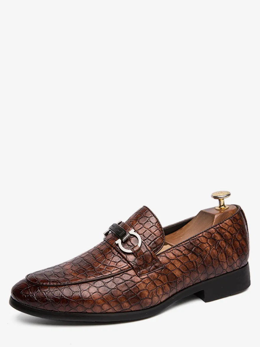 Mocassins décontractés à bout rond pour hommes chaussures en cuir