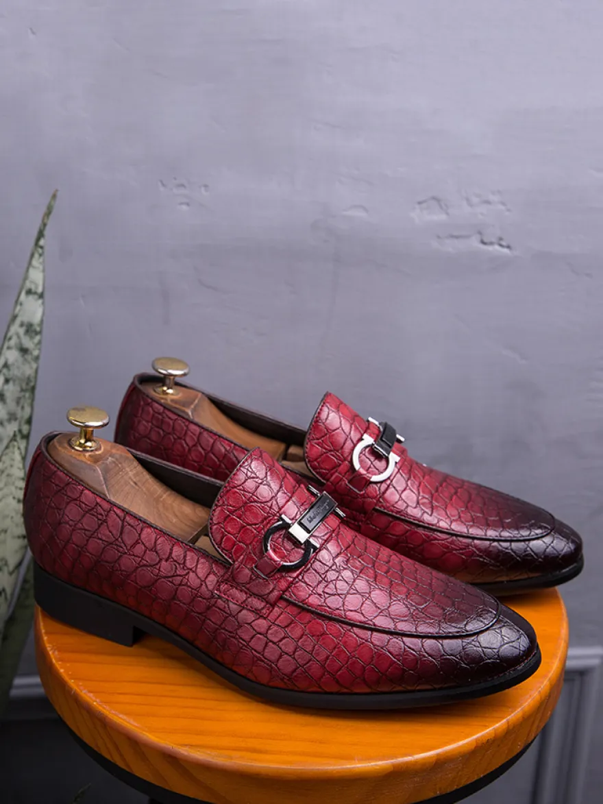 Mocassins décontractés à bout rond pour hommes chaussures en cuir
