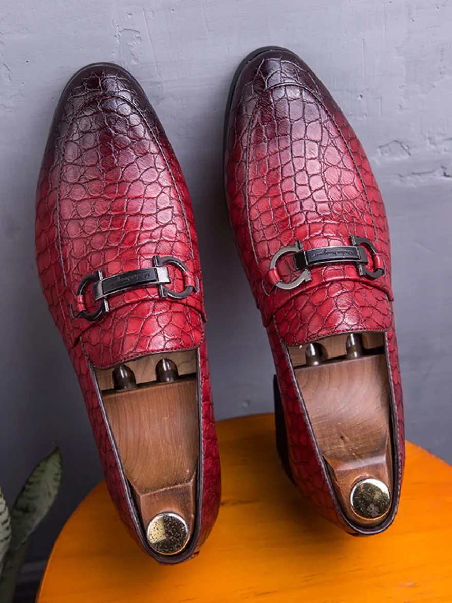 Mocassins décontractés à bout rond pour hommes chaussures en cuir