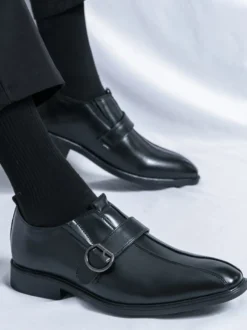 Mocassins décontractés pour hommes bout rond boucle à enfiler