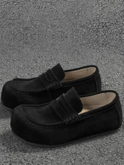 Mocassins décontractés pour hommes bout rond à enfiler style penny mocassins