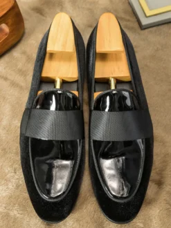 Mocassins en cuir de vache pour hommes chaussures de bal et de mariage