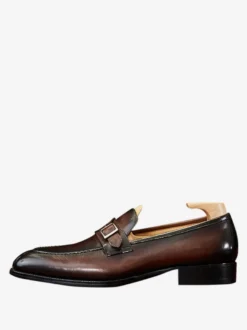 Mocassins en cuir PU à bout rond pour hommes chaussures de bal de mariage
