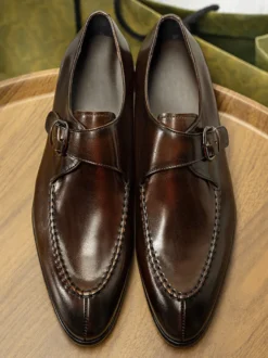 Mocassins en cuir PU pour hommes chaussures de mariage avec sangle de moine