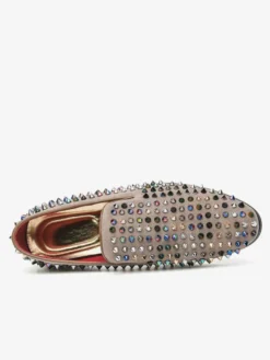 Mocassins en daim pour hommes bout rond rivets chaussures à enfiler