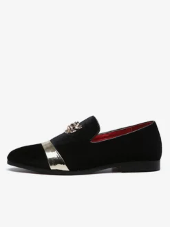 Mocassins en daim pour hommes bout rond chaussures plates à enfiler pour les bals de fin d'année