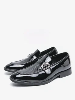 Mocassins à enfiler pour hommes chaussures décontractées noires pour mariage travail formel bout pointu pour smoking