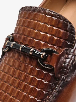 Mocassins à enfiler pour homme chaussures à talons bas en cuir de crocodile