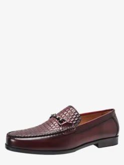 Mocassins à enfiler pour homme chaussures à talons bas en cuir de crocodile