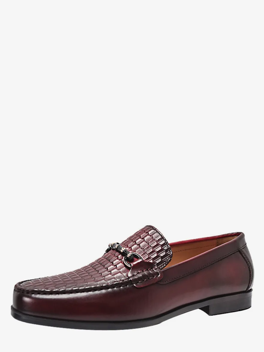 Mocassins à enfiler pour homme chaussures à talons bas en cuir de crocodile