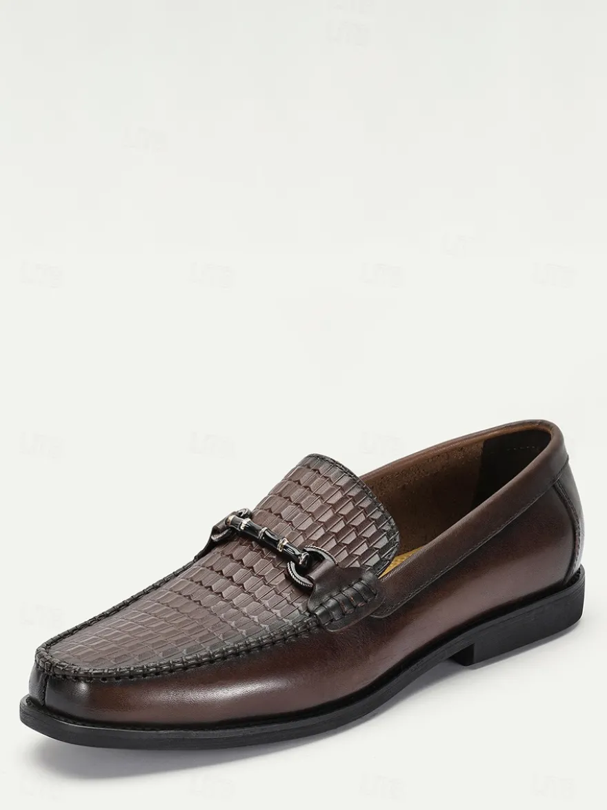 Mocassins à enfiler pour homme chaussures à talons bas en cuir de crocodile