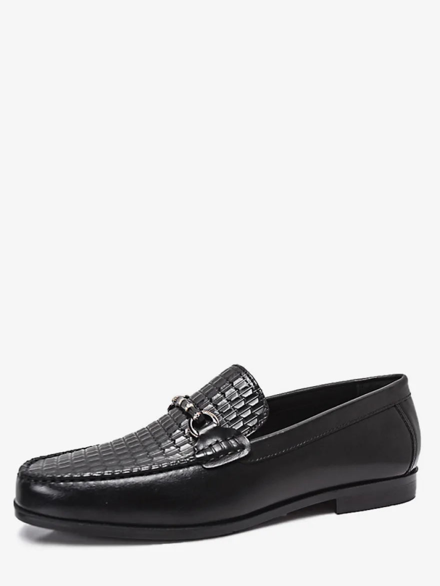 Mocassins à enfiler pour homme chaussures à talons bas en cuir de crocodile
