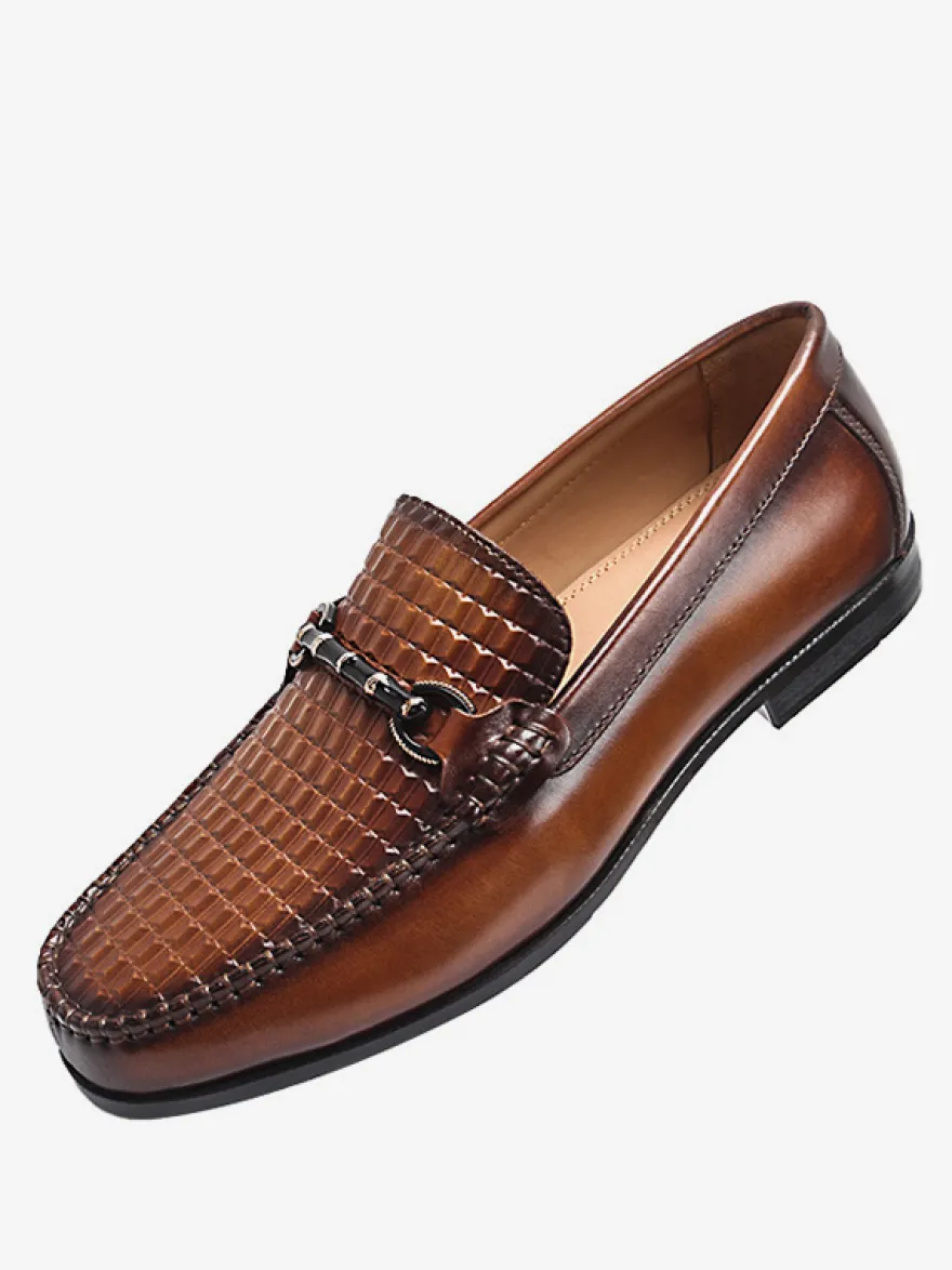 Mocassins à enfiler pour homme chaussures à talons bas en cuir de crocodile