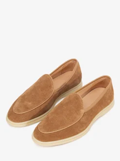 Mocassins à enfiler pour hommes bout rond en cuir de vache