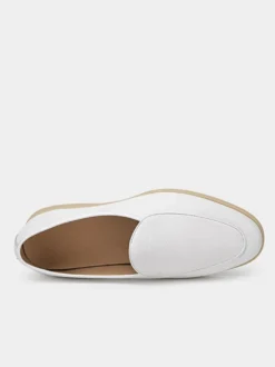 Mocassins à enfiler pour hommes bout rond en cuir de vache