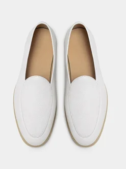 Mocassins à enfiler pour hommes bout rond en cuir de vache