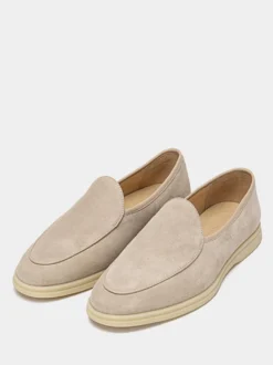 Mocassins à enfiler pour hommes bout rond en cuir de vache