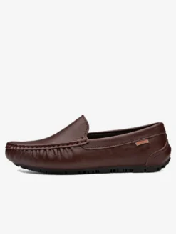 Mocassins à enfiler pour hommes chaussures de pont en similicuir à bout rond légères antidérapantes et flexibles