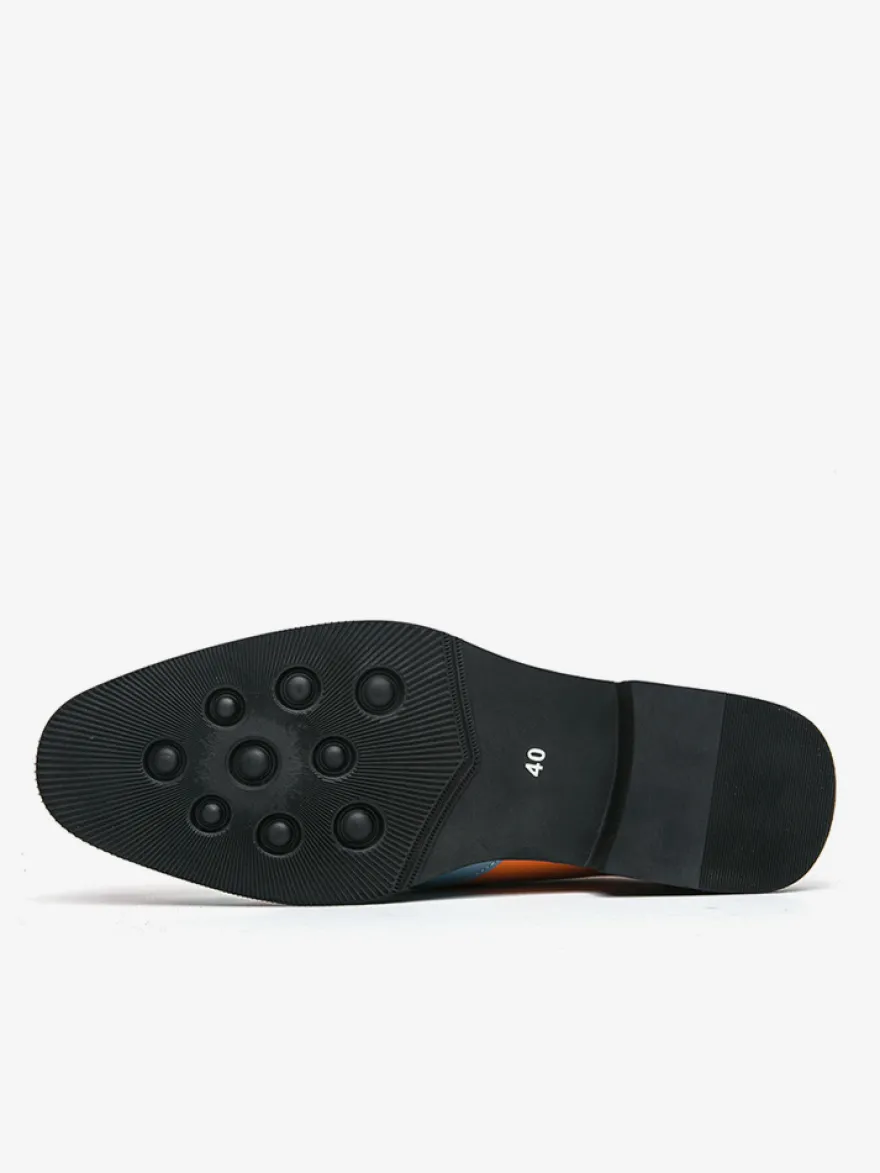 Mocassins à enfiler pour hommes couleur unie grande taille en cuir décontractés à bout pointu respirants pour soirées