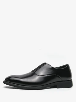 Mocassins à enfiler pour hommes plateforme bout carré en PU pour mariage bal de promo