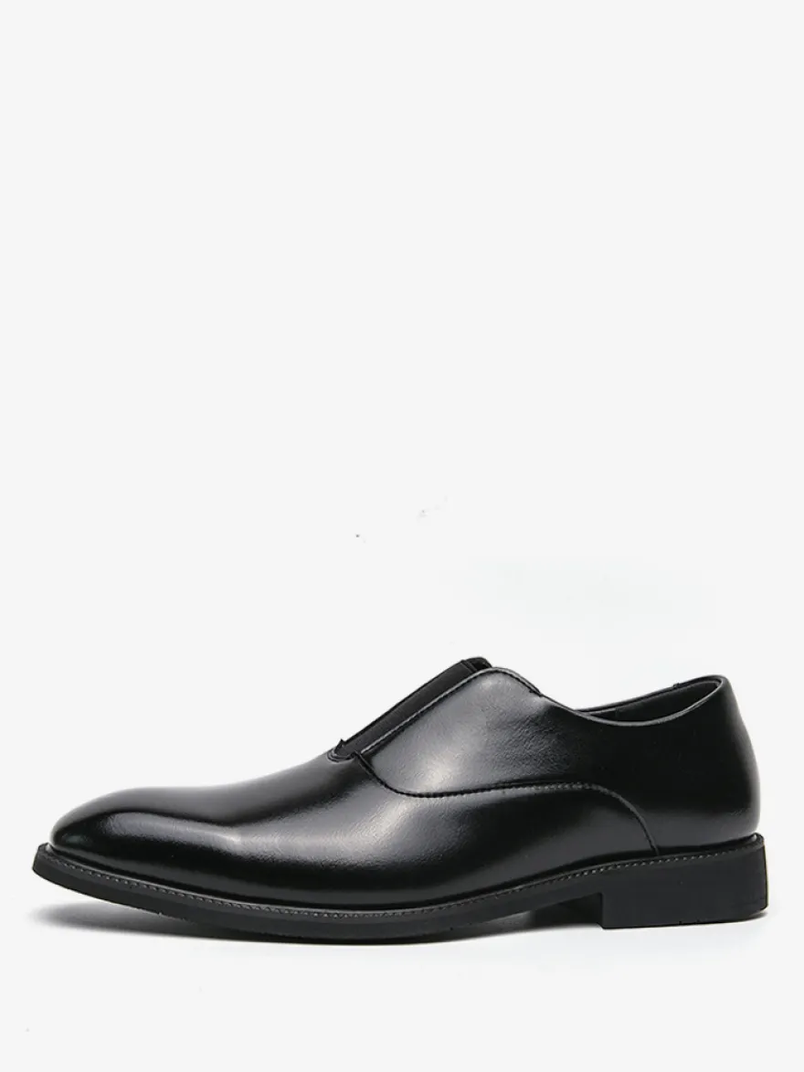 Mocassins à enfiler pour hommes plateforme bout carré en PU pour mariage bal de promo