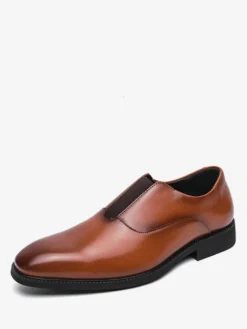 Mocassins à enfiler pour hommes plateforme bout carré en PU pour mariage bal de promo