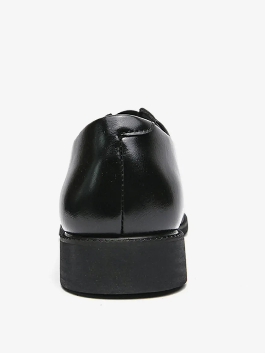 Mocassins à enfiler pour hommes plateforme bout carré en PU pour mariage bal de promo