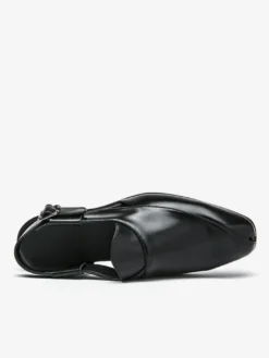 Mocassins à enfiler pour hommes chaussures à bride arrière et bout carré en PU