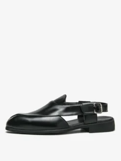 Mocassins à enfiler pour hommes chaussures à bride arrière et bout carré en PU