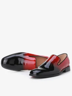 Mocassins à enfiler pour hommes chaussures habillées à bout carré ombré