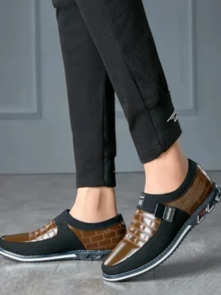 Mocassins à enfiler pour hommes chaussures Oxford à pointes chaussures habillées en cuir et daim