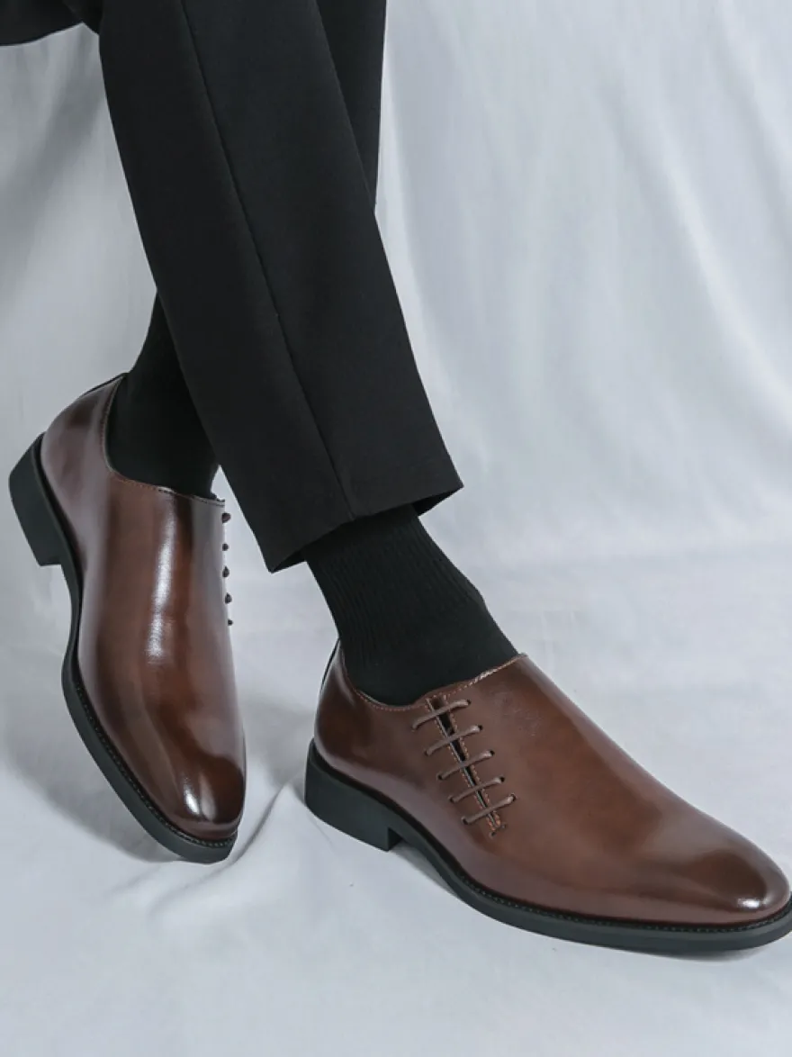 Mocassins à enfiler pour hommes chaussures habillées pointues noires et marron style présidentiel décontracté pour le bureau