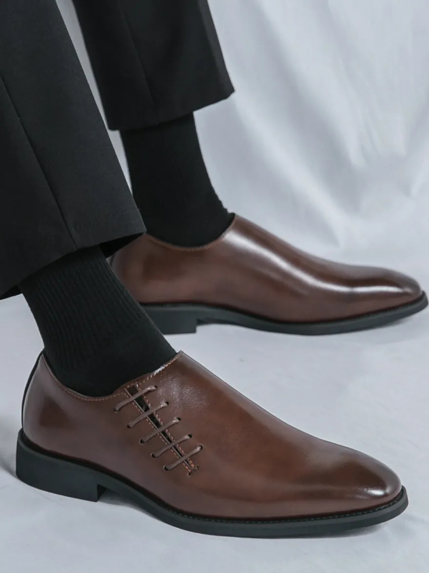 Mocassins à enfiler pour hommes chaussures habillées pointues noires et marron style présidentiel décontracté pour le bureau